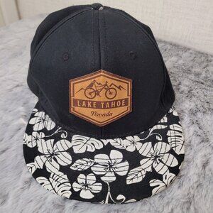 Lake Tahoe Nevada Snapback Hat Otto Floral Brim Patch Logo Black OSFA
